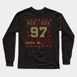 Nick Bosa Ugly Sweater Christmas Pattern Long Sleeve T-Shirt